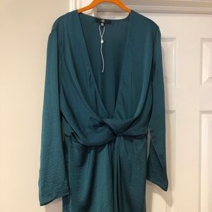 Misguided Silk Look Wrap Dress. Never worn